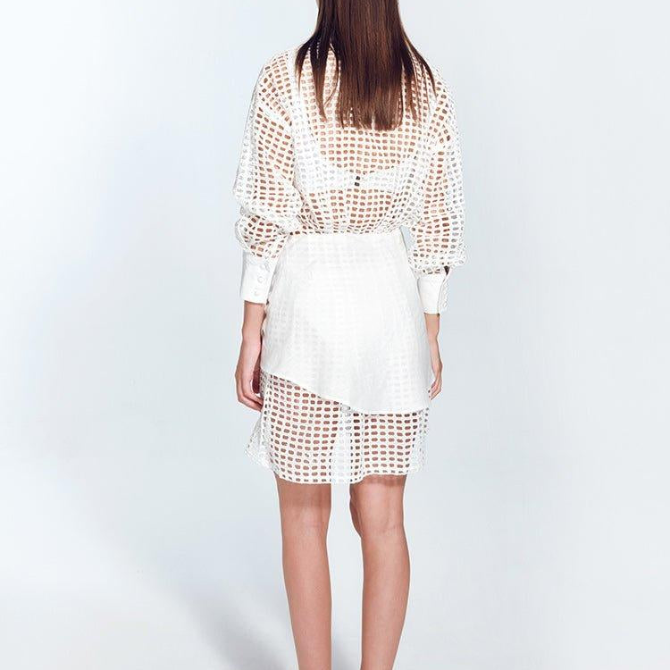Jesabel White Eyelet Shirt Dress with Tie-Front Detail | Moeva | Dress | Each week unveils new pieces—luxury swimwear, fluid resort silhouettes, and elevated summer-to-evening essentials designed to carry you from coastal escapes to city nights.