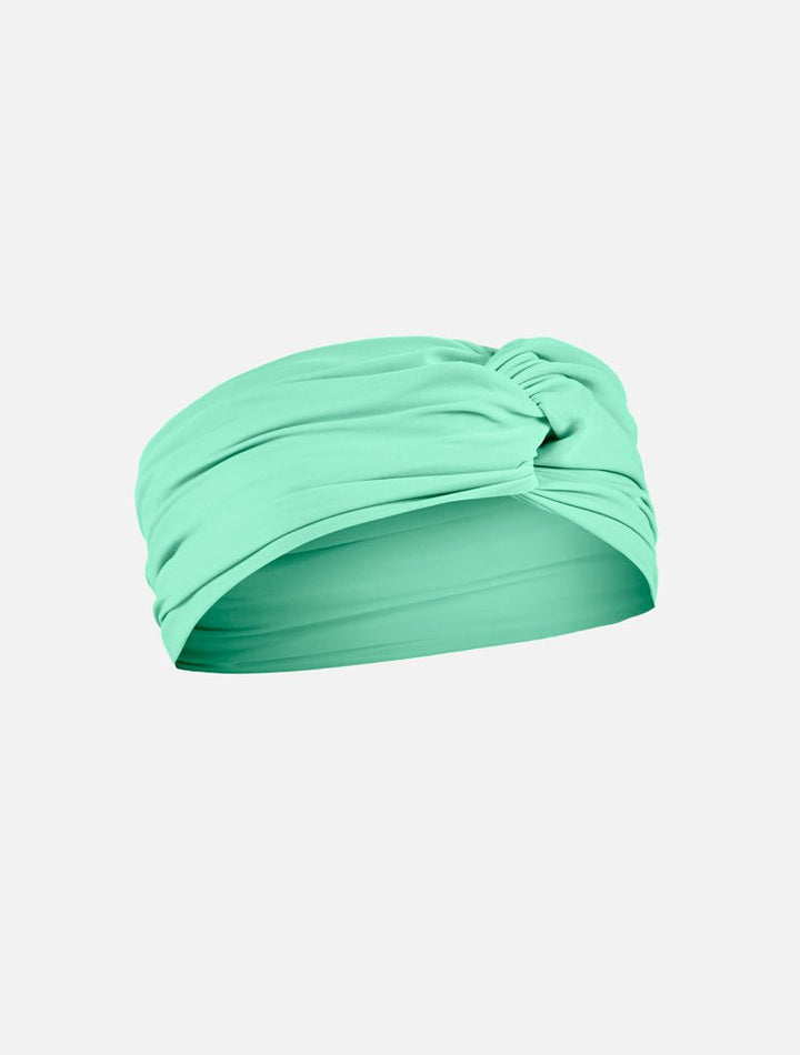 Front View: Josie Mint Green Headband - MOEVA Luxury Swimwear, Swimwear Fabric, Matching Collection Look, Stylish Head Wrap, Fast Dry, MOEVA Luxury Swimwear