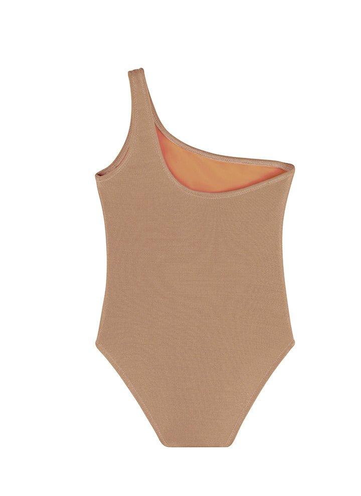 Kitty Bronze One Shoulder Kids Swimsuit | Moeva | Swimsuit | Each week unveils new pieces—luxury swimwear, fluid resort silhouettes, and elevated summer-to-evening essentials designed to carry you from coastal escapes to city nights.