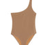 Front View of Kitty Bronze Kids Swimsuit - MOEVA Luxury Swimwear, One Piece, One Shoulder Kids Swimsuit, MOEVA Luxury  Swimwear 