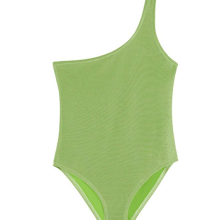 Kitty Green One Shoulder Kids Swimsuit | Moeva | Swimsuit | Each week unveils new pieces—luxury swimwear, fluid resort silhouettes, and elevated summer-to-evening essentials designed to carry you from coastal escapes to city nights.