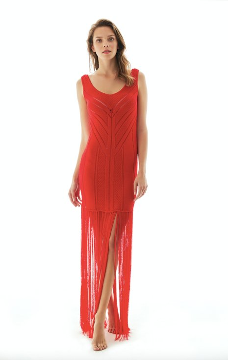 Liana Red Beach Dress -Beach Dress Moeva