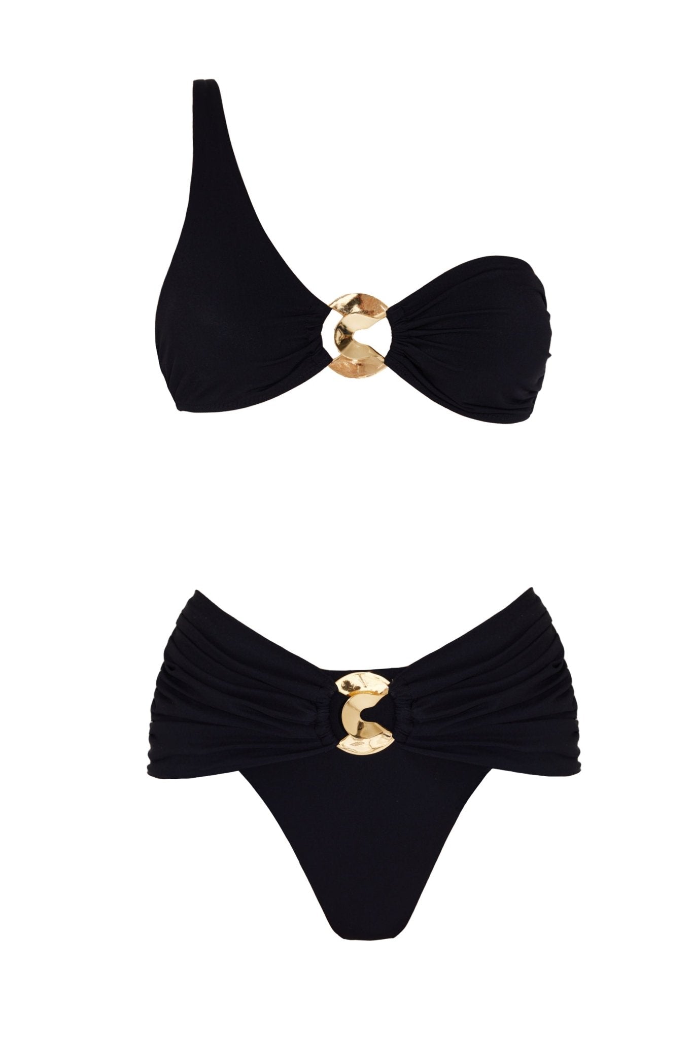 Lilla Black One-Shoulder High-Waist Bikini Set | Moeva | Bikini Set | Each week unveils new pieces—luxury swimwear, fluid resort silhouettes, and elevated summer-to-evening essentials designed to carry you from coastal escapes to city nights.