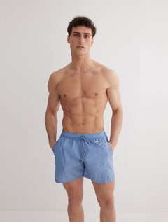 Louis Blue Mid-Thigh Length Men Swim Shorts -Men Ultralight Swim Shorts Moeva