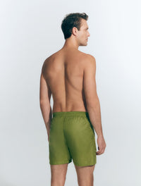 Louis Red Mosaic Shorts - Mid Thigh Length Men Swim Shorts