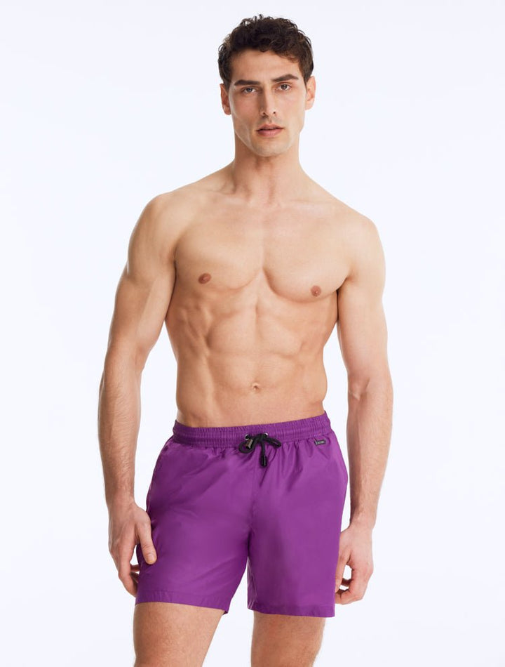 Louis Purple Mid-Thigh Length Men Swim Shorts -Men Ultralight Swim Shorts Moeva