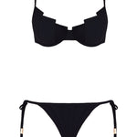 Luigiana Black Undirwired Side Tie Bikini Set | Moeva | Bikini Sets | Each week unveils new pieces—luxury swimwear, fluid resort silhouettes, and elevated summer-to-evening essentials designed to carry you from coastal escapes to city nights.