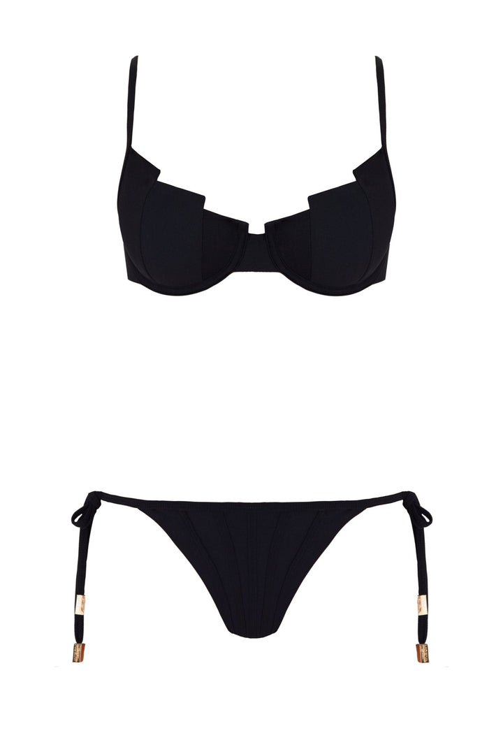 Luigiana Black Bikini Set -Bikini Sets Moeva