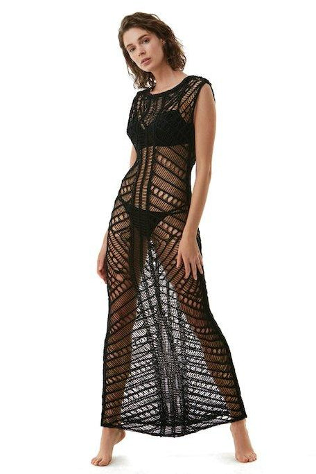 Luna Black Knit Sleeveless Maxi Dress | Moeva | Dress | Each week unveils new pieces—luxury swimwear, fluid resort silhouettes, and elevated summer-to-evening essentials designed to carry you from coastal escapes to city nights.