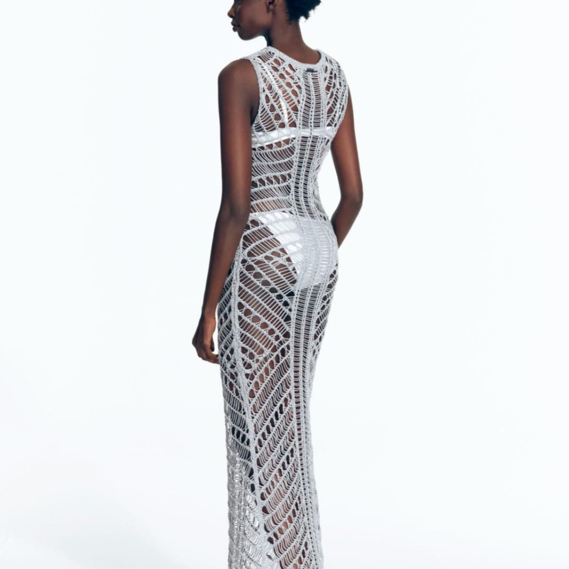 Luna Silver Knit Sleeveless Maxi Dress | Moeva | Dress | Each week unveils new pieces—luxury swimwear, fluid resort silhouettes, and elevated summer-to-evening essentials designed to carry you from coastal escapes to city nights.