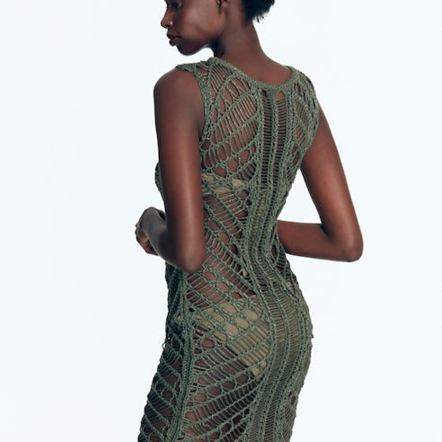 Maggie Army Green Dress | Moeva | Dress | Each week unveils new pieces—luxury swimwear, fluid resort silhouettes, and elevated summer-to-evening essentials designed to carry you from coastal escapes to city nights.