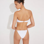 Marcella White Bandeau Side Tie Bikini Set | Moeva | Bikini Sets | Each week unveils new pieces—luxury swimwear, fluid resort silhouettes, and elevated summer-to-evening essentials designed to carry you from coastal escapes to city nights.