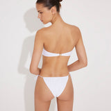Marcella White Bandeau Side Tie Bikini Set | Moeva | Bikini Sets | Each week unveils new pieces—luxury swimwear, fluid resort silhouettes, and elevated summer-to-evening essentials designed to carry you from coastal escapes to city nights.