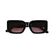 Front View of Marche Black Sunglasses - Black Acetate Frame Women's Sunglassess, Black Acetate Temples With Moeva Amblem, MOEVA Luxury Swimwear   