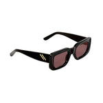 Side View of Marche Black Sunglasses - MOEVA Luxury  Swimwear, Rectangular Sunglasses, Rectangular Shape Women's Sunglassess, MOEVA Luxury  Swimwear   