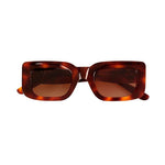 Front View of Marche Havana Brown Sunglasses - Havana Acetate Frame Men's Sunglassess, Brown Lenses With Moeva Amblem, 100% UV Protection Green Sunglasses, MOEVA Luxury Swimwear      