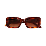 Front View of Marche Havana Brown Sunglasses - Havana Acetate Frame Men's Sunglassess, Brown Lenses With Moeva Amblem, 100% UV Protection Green Sunglasses, MOEVA Luxury Swimwear      