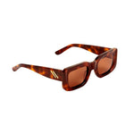 Side View of Marche Havana Brown Sunglasses - MOEVA Luxury  Swimwear, Havana Acetate Frame, Rectangular Shape Sunglassess, MOEVA Luxury  Swimwear     