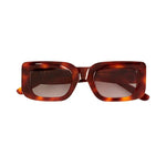 Front View of Marche Havana Green Sunglasses - Havana Acetate Frame Women's Sunglassess, Brown Lenses With Moeva Amblem, 100% UV Protection Green Sunglasses, MOEVA Luxury Swimwear     