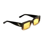 Side View of Marche Black Degrade Orange Sunglasses - MOEVA Luxury  Swimwear, Rectangular Sunglasses, Rectangular Shape Women's Sunglassess, MOEVA Luxury  Swimwear   