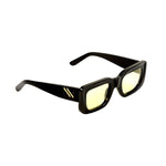 Side View of Marche Black Yellow Sunglasses - MOEVA Luxury  Swimwear, Rectangular Sunglasses, Rectangular Shape Women's Sunglassess, MOEVA Luxury  Swimwear   