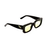 Side View of Marche Black Yellow Sunglasses - MOEVA Luxury  Swimwear, Rectangular Sunglasses, Rectangular Shape Women's Sunglassess, MOEVA Luxury  Swimwear   