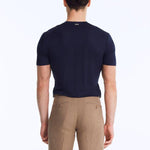 Back View: Marco Taupe Shorts on Model - MOEVA Luxury Swimwear, Ready to Wear, Mid-Rise, Knee Length, %100 Linen Men Pants, MOEVA Luxury Swimwear   