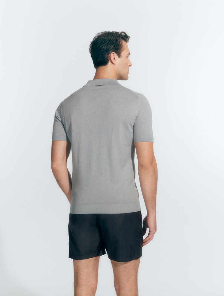 Mark Grey Polo Shirt With Open Collar -Men Polo Shirts Moeva