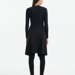 "Back view of the Meissa Black Burkini, showcasing its seamless, refined design.
