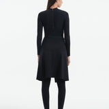 "Back view of the Meissa Black Burkini, showcasing its seamless, refined design.