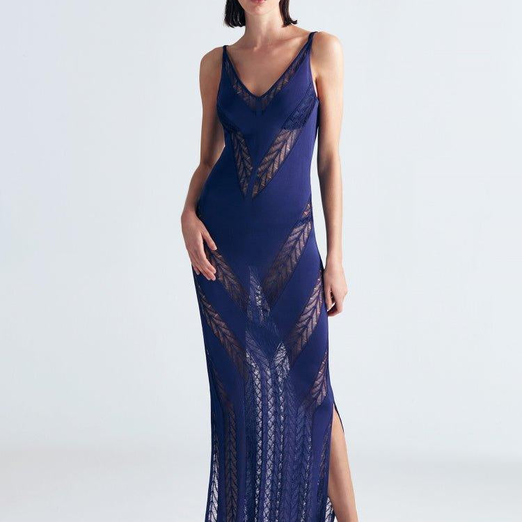 Mimi Navy Blue Knit Sleeveless Maxi Dress | Moeva | Dress | Each week unveils new pieces—luxury swimwear, fluid resort silhouettes, and elevated summer-to-evening essentials designed to carry you from coastal escapes to city nights.