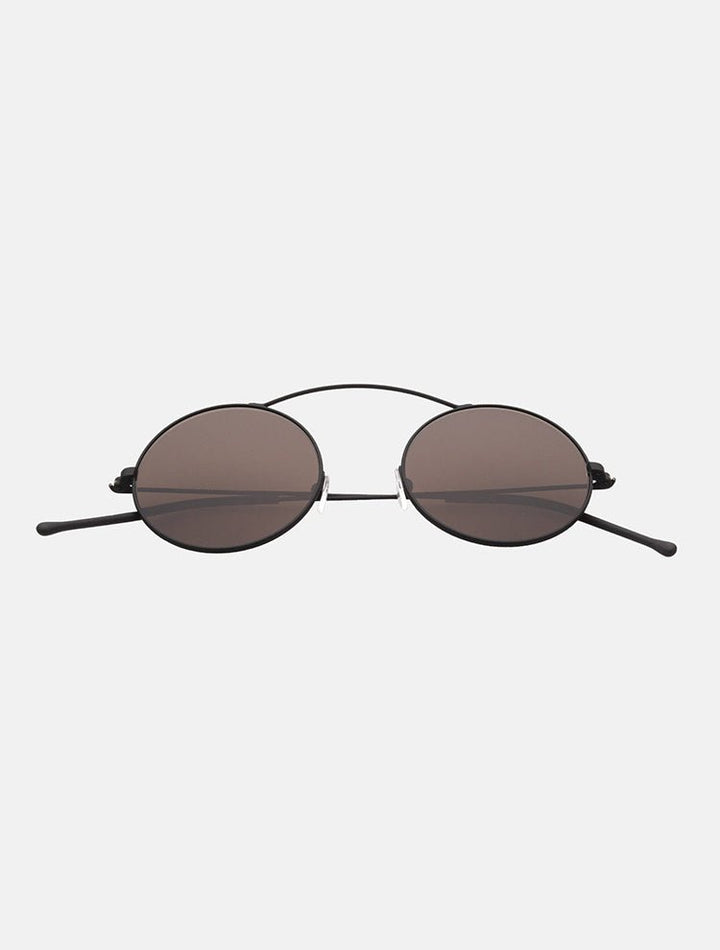 Misty Brown Round Shaped Sunglasses With Black Raised Bridge -Women Sunglasses Moeva