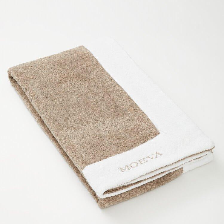 Monaco Nude/White Duo-Colored Quick Dry Beach Towel | Moeva | Towel | Each week unveils new pieces—luxury swimwear, fluid resort silhouettes, and elevated summer-to-evening essentials designed to carry you from coastal escapes to city nights.