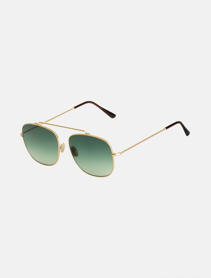 Montana Green Gradient Square Sunglasses With Gold Stainless Steel Frames -Women Sunglasses Moeva