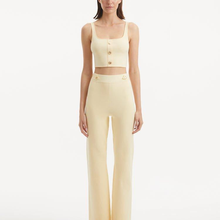 Murphy Yellow Top and Moira Pants | Moeva | | Each week unveils new pieces—luxury swimwear, fluid resort silhouettes, and elevated summer-to-evening essentials designed to carry you from coastal escapes to city nights.