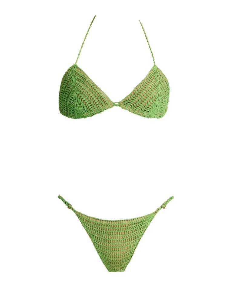Nash Green Triangle Mid Coverage Bikini Set | Moeva | Bikini Set | Each week unveils new pieces—luxury swimwear, fluid resort silhouettes, and elevated summer-to-evening essentials designed to carry you from coastal escapes to city nights.