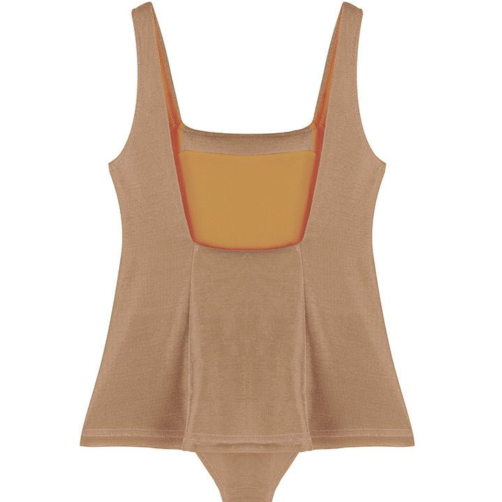 Nil Bronze Square-Neck Pocket Detail Kids Swimsuit | Moeva | Swimsuit | Each week unveils new pieces—luxury swimwear, fluid resort silhouettes, and elevated summer-to-evening essentials designed to carry you from coastal escapes to city nights.