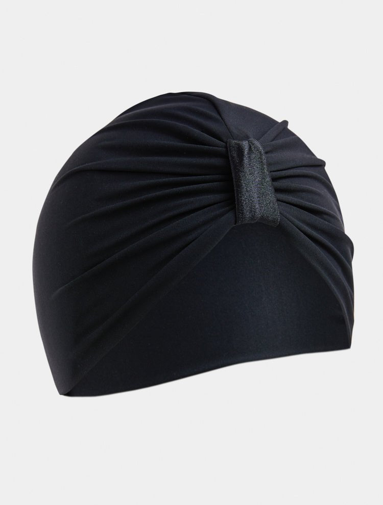 Noor Black Satin Turban Headband With Twist-Front -Women Hair Accessories Moeva