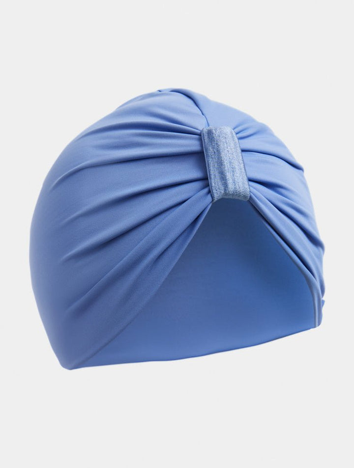 Noor Blue Satin Turban Headband With Twist-Front -Women Hair Accessories Moeva