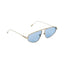 Palmdale Blue Aviator Sunglasses With Brushed Steel Frame -Women Sunglasses Moeva