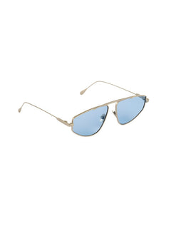 Palmdale Blue Aviator Sunglasses With Brushed Steel Frame -Women Sunglasses Moeva