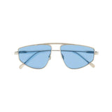 Palmdale Blue Aviator Sunglasses With Brushed Steel Frame -Women Sunglasses Moeva