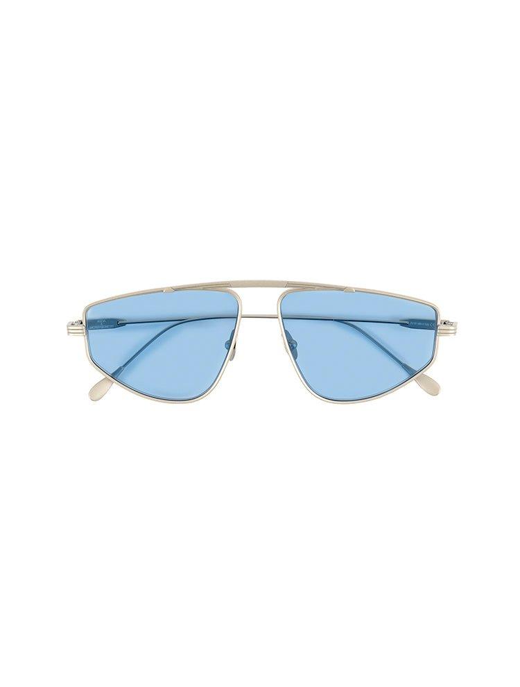 Palmdale Blue Aviator Sunglasses With Brushed Steel Frame -Women Sunglasses Moeva