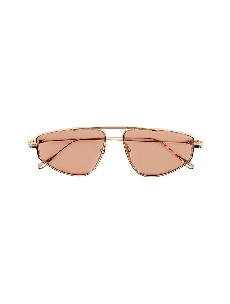 Front View of Sting Brown Rose Gold Sunglasses - MOEVA Luxury Swimwear, Aviator Style Women's Sunglassess, Rose Gold Metal Frame, MOEVA Luxury Swimwear  