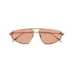 Front View of Sting Brown Rose Gold Sunglasses - MOEVA Luxury Swimwear, Aviator Style Women's Sunglassess, Rose Gold Metal Frame, MOEVA Luxury Swimwear  