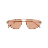 Front View of Sting Brown Rose Gold Sunglasses - MOEVA Luxury Swimwear, Aviator Style Women's Sunglassess, Rose Gold Metal Frame, MOEVA Luxury Swimwear  