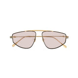 Front View of Sting Grey Matt Gold Sunglasses - Brown Lens, Aviator Style Women's Sunglassess, Rose Gold Metal Frame, MOEVA Luxury Swimwear  