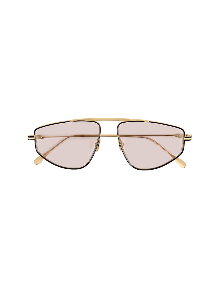 Front View of Sting Grey Matt Gold Sunglasses - Brown Lens, Aviator Style Women's Sunglassess, Rose Gold Metal Frame, MOEVA Luxury Swimwear  