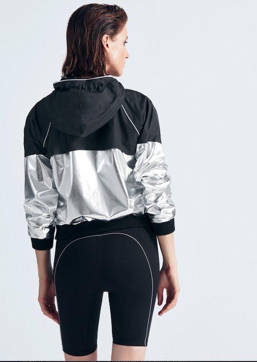 Parker Black/Silver Jacket | Moeva | Activewear | Each week unveils new pieces—luxury swimwear, fluid resort silhouettes, and elevated summer-to-evening essentials designed to carry you from coastal escapes to city nights.