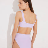 "Back view of Patrizia lilac bikini set showing adjustable straps and clean design for a secure fit."